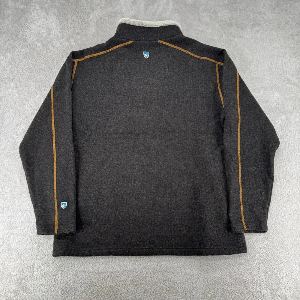 Kuhl Alfpaca Fleece Sweater Mens‎ XL Black 1/4 Zip Shearling Lined Performance